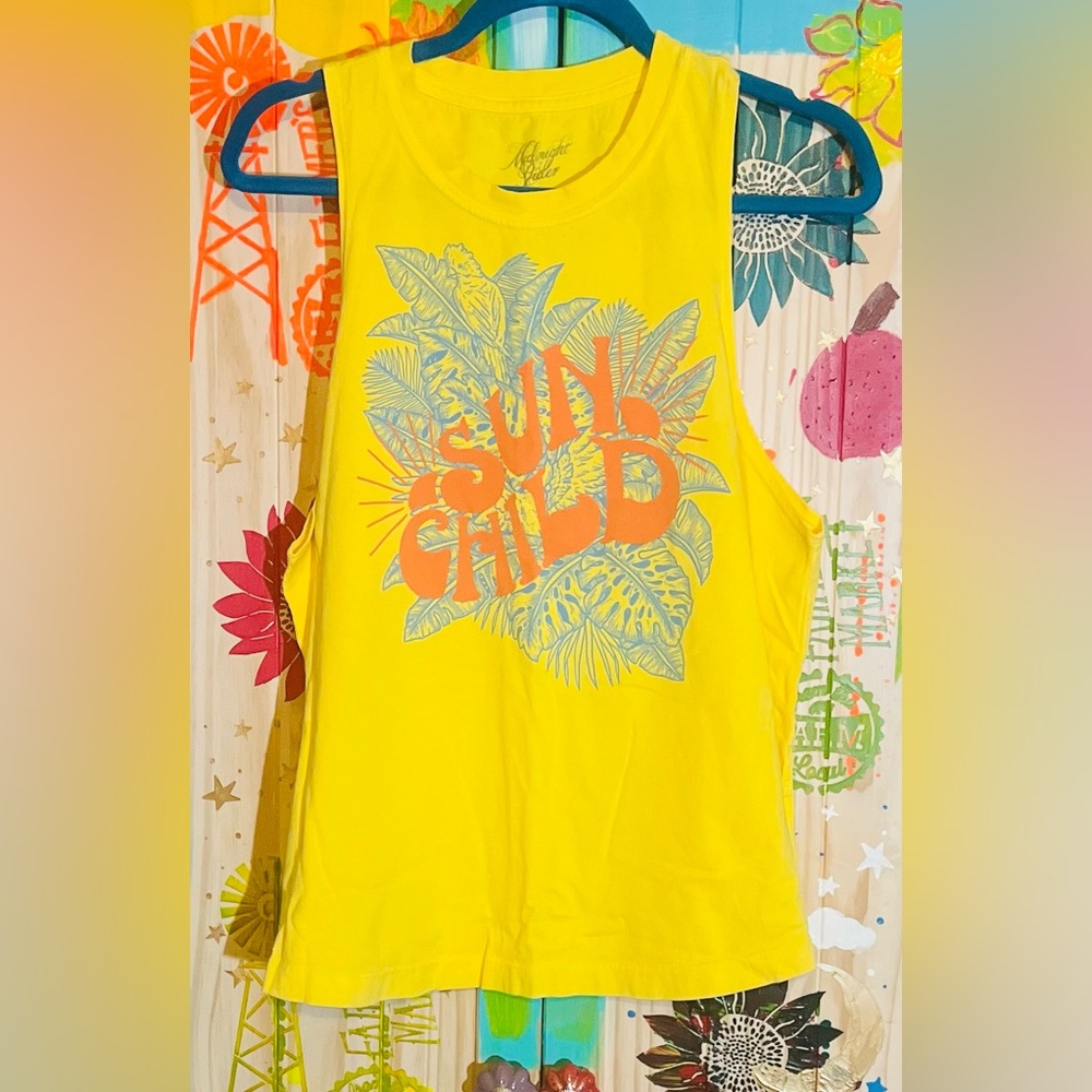 Midnight Rider x Free People Sun Child YellowTank Top